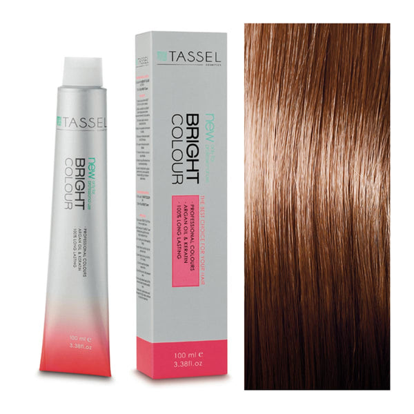 5 Hellbraun - Färben mit Arganöl und Keratin 100 ml - Tassel : 7.4 Rubio medio cobre - 1