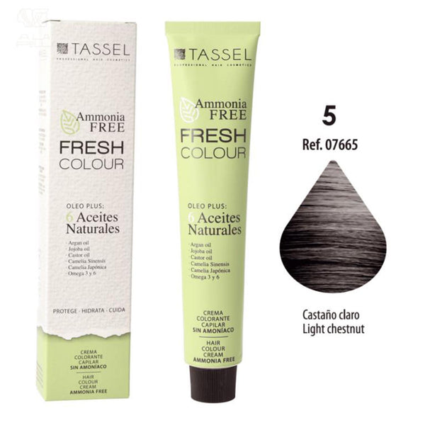 Ammoniakfreie Fresh Colour Haarfarbe 100 ml - Tassel : 5 Castaño Claro - 1