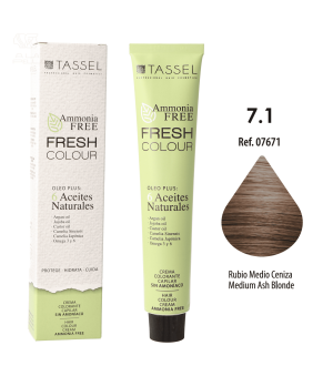 Ammoniakfreie Fresh Colour Haarfarbe 100 ml - Tassel : 7.1 Rubio Medio Ceniza - 1