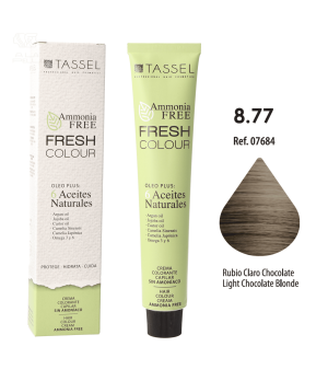 Ammoniakfreie Fresh Colour Haarfarbe 100 ml - Tassel : 8.77 Rubio claro marrón chocolate - 1