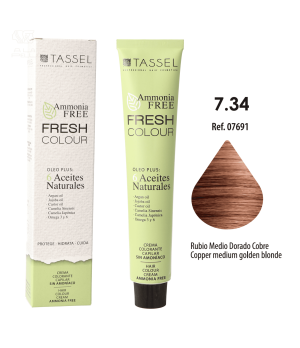 Ammoniakfreie Fresh Colour Haarfarbe 100 ml - Tassel : 7.34 Rubio medio dorado cobre - 1