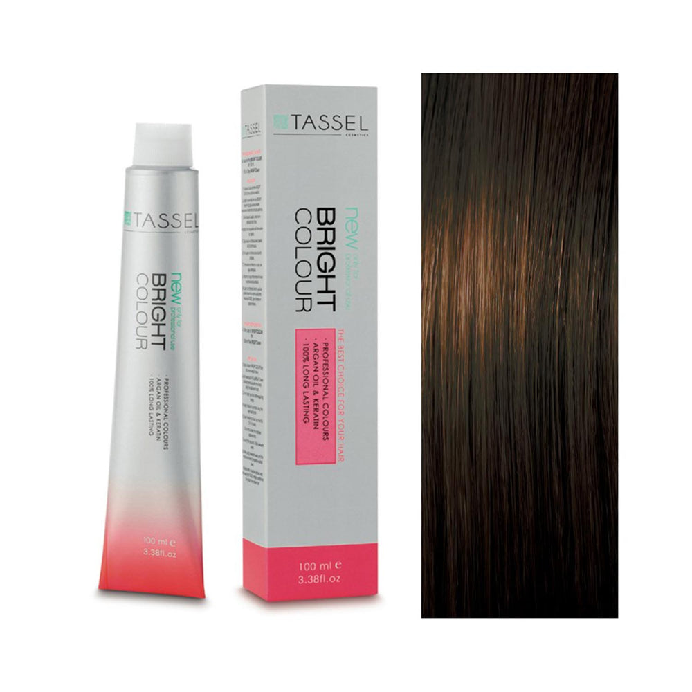 5 Hellbraun - Färben mit Arganöl und Keratin 100 ml - Tassel - 1