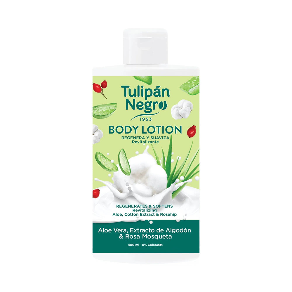 Körperlotion mit Aloe Vera, Baumwolle und Hagebutte 400 ml - Tulipan Negro - 1