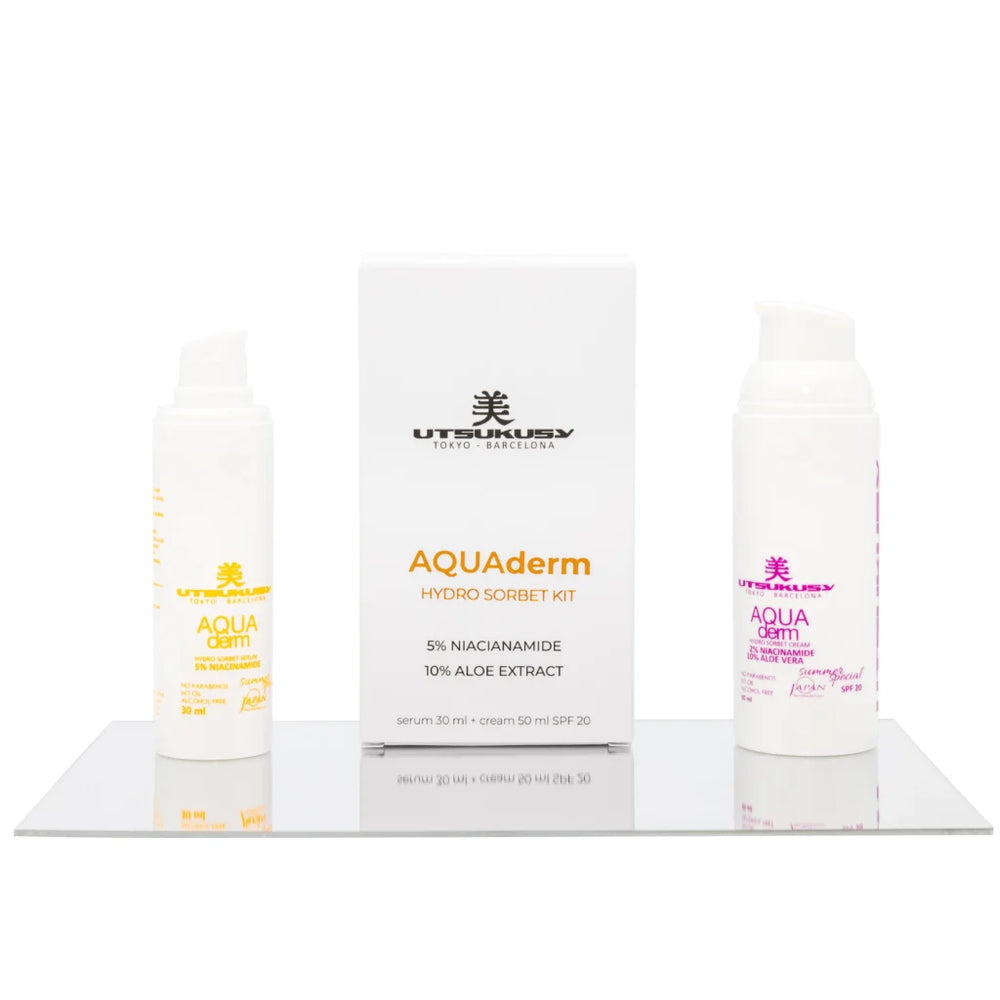 Aqua Derm Creme und Fluid Seren. Creme 50 ml + Serum 30 ml - Utsukusy - 1