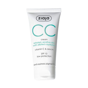 Cc Korrekturcreme für gereizte und empfindliche Haut Spf 10 - Anti-Rötung 50 ml - Ziaja - 1
